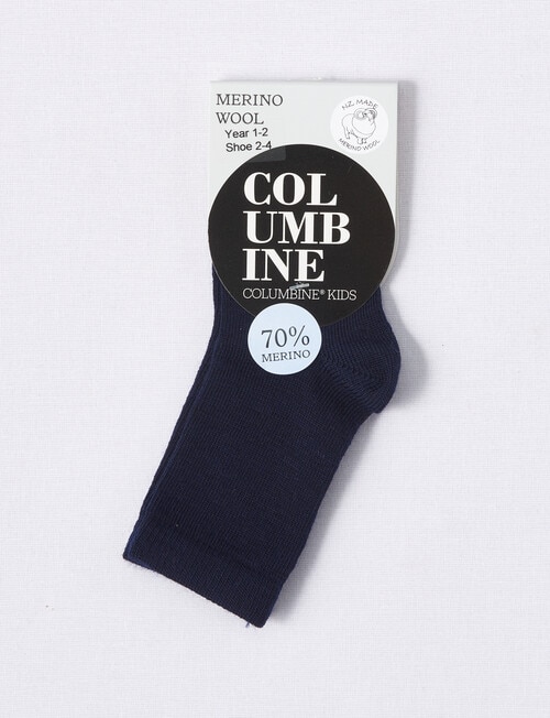 Columbine Merino Crew Sock, Navy product photo View 02 L