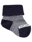Columbine Merino Blend Stripe Tot Socks, Navy product photo View 02 S