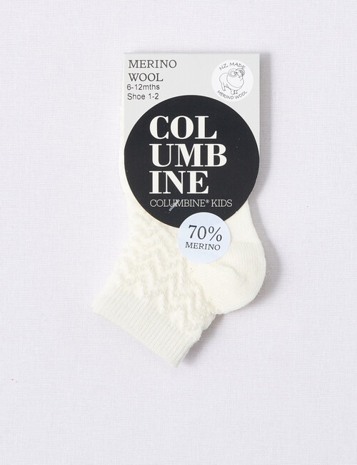 Columbine Merino Zig Zag Crop Socks, Cream product photo View 02 L