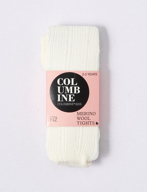 Columbine Merino Cable Tights, Cream product photo View 02 L