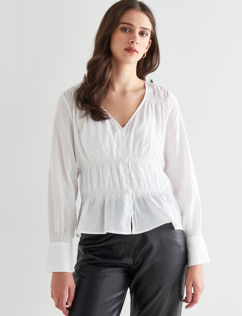 Mineral Cosette Blouse, Chalk - Womens Clearance