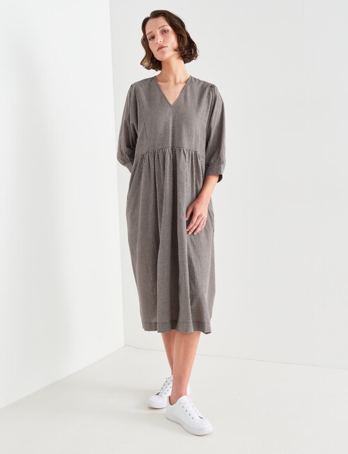 Jigsaw Checkmate Dress, Black & White Midi Dresses