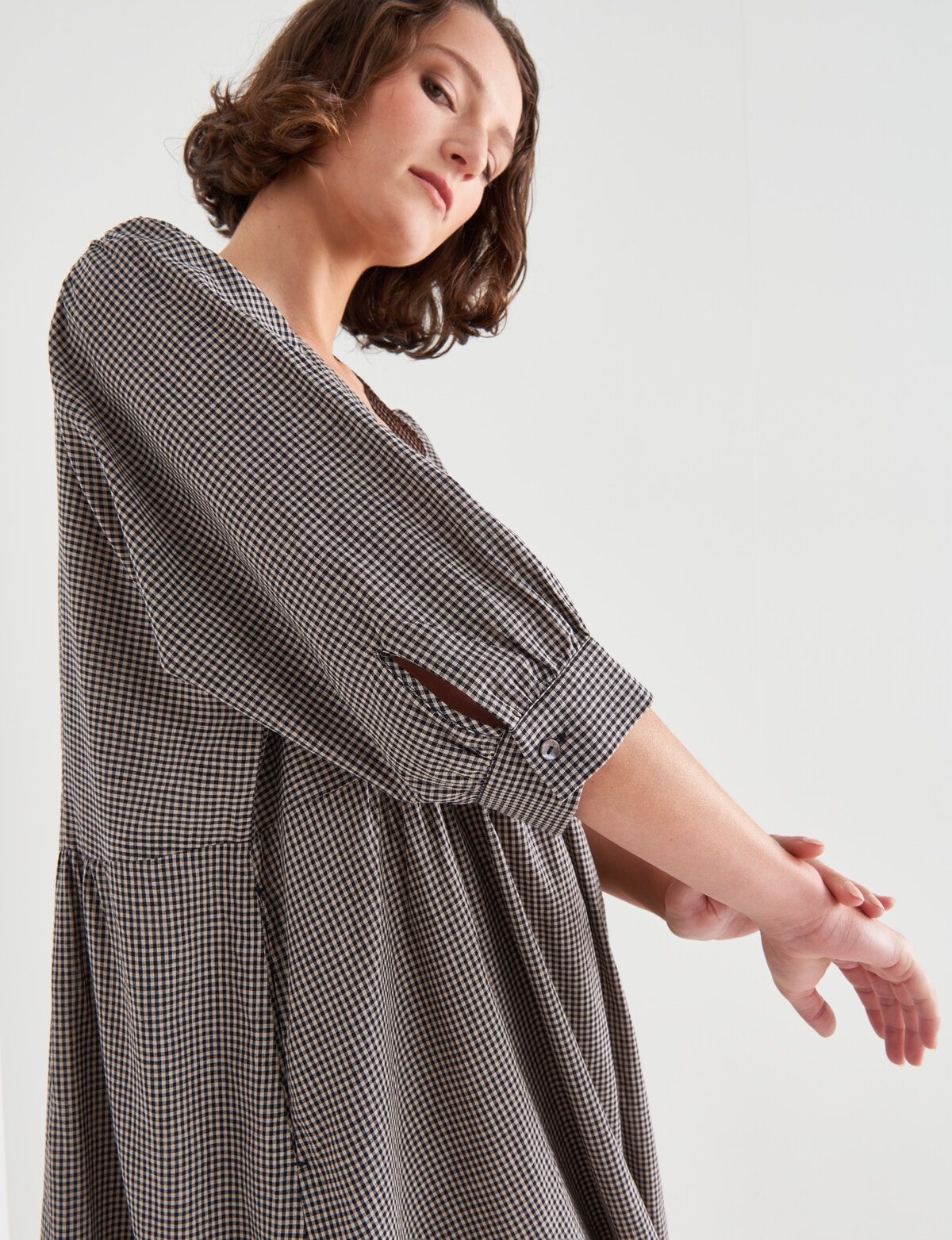 Jigsaw Checkmate Dress, Black & White Midi Dresses