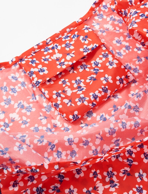 Xcesri Floral Reusable Bag With Pouch, Red & Blue product photo View 03 L