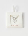 Whistle Accessories Heart Fob Necklace, Imitation Silver product photo View 03 S