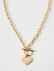 Whistle Accessories Heart Fob Necklace, Imitation Gold product photo
