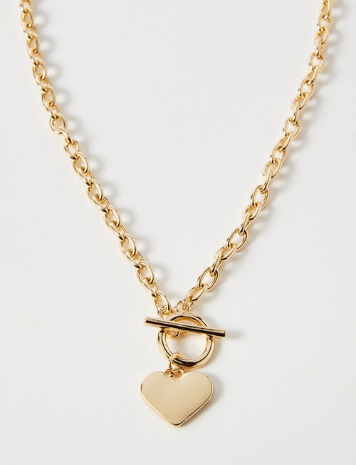 Whistle Accessories Heart Fob Necklace, Imitation Gold product photo