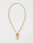 Whistle Accessories Heart Fob Necklace, Imitation Gold product photo View 02 S
