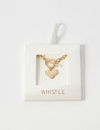 Whistle Accessories Heart Fob Necklace, Imitation Gold product photo View 03 S