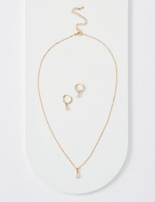 Whistle Drop Pendant Earrings & Necklace Set, Imitation Gold product photo View 03 L