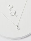 Whistle Drop Pendant Earrings & Necklace Set, Imitation Silver product photo