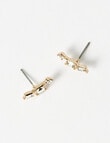 Whistle Accessories Crystal Crescent Cluster Earrings, Imitation Gold product photo View 02 S