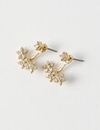 Whistle Accessories Crystal Flower Jacket Earrings, Imitation Gold product photo View 02 S
