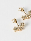 Whistle Accessories Crystal Flower Jacket Earrings, Imitation Gold product photo View 03 S