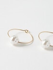 Whistle Accessories Hoops with Baroque Pearls Earrings, Imitation Gold product photo View 02 S