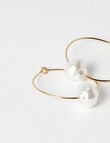 Whistle Accessories Hoops with Baroque Pearls Earrings, Imitation Gold product photo View 03 S