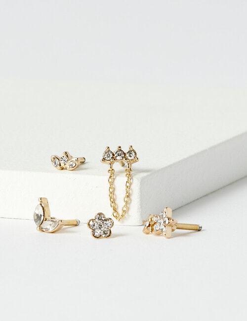Whistle Accessories Crystal Flower, 5-Piece Singles Set, Imitation Gold product photo View 02 L