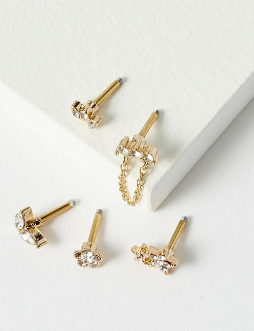 Whistle Accessories Crystal Flower, 5-Piece Singles Set, Imitation Gold product photo View 03 L