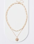 Whistle Accessories Sunburst Layered Necklace, Imitation Gold product photo