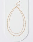Whistle Accessories Figaro Double Chain Necklace, Imitation Gold product photo