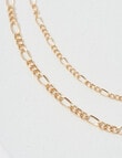 Whistle Accessories Figaro Double Chain Necklace, Imitation Gold product photo View 02 S