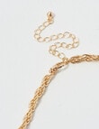 Whistle Accessories Twisted Rope Necklace, Imitation Gold product photo View 03 S