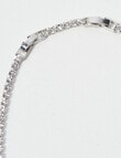 Whistle Accessories Crystal Tennis Necklace, Imitation Silver product photo View 03 S