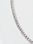 Whistle Accessories Crystal Tennis Necklace, Imitation Silver product photo View 04 S