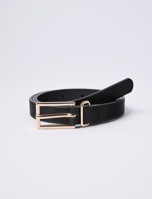 Boston + Bailey Slim Buckle Belt, Black product photo
