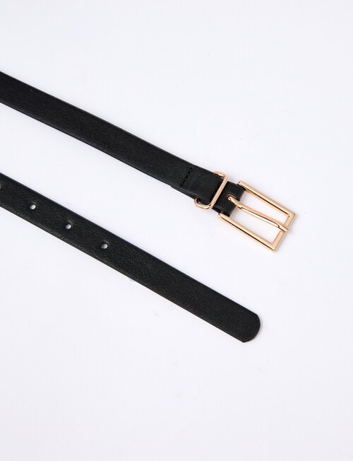 Boston + Bailey Slim Buckle Belt, Black product photo View 02 L