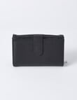 Pronta Moda Floral Embossed Medium Flap Wallet, Black product photo View 02 S