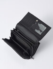 Pronta Moda Floral Embossed Medium Flap Wallet, Black product photo View 04 S