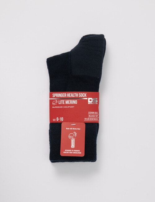 DS Socks Springer Merino-Blend Health Sock, Navy product photo View 02 L
