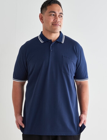 Chisel King Size Tipped Polo, Navy product photo