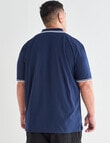 Chisel King Size Tipped Polo, Navy product photo View 02 S