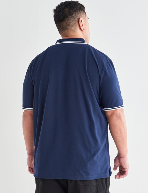 Chisel King Size Tipped Polo, Navy product photo View 02 L