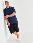 Chisel King Size Tipped Polo, Navy product photo View 03 S