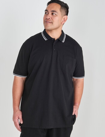Chisel King Size Tipped Polo, Black product photo