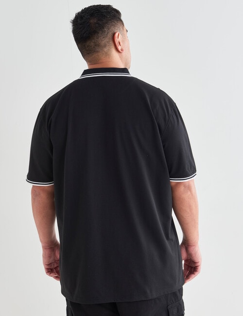 Chisel King Size Tipped Polo, Black product photo View 02 L
