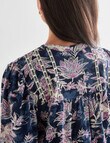 Ella J Floral Embroidery Detail Top, Navy product photo View 04 S