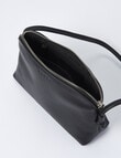 Carte Leather Half Moon Crossbody Bag, Black product photo View 04 S
