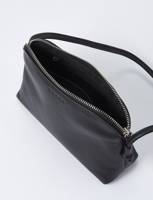 Carte Leather Half Moon Crossbody Bag, Black product photo View 04 L