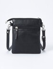 Carte Leather Front Pocket Crossbody Bag, Black product photo View 02 S