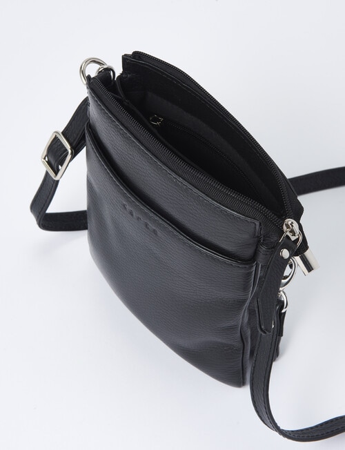 Carte Leather Front Pocket Crossbody Bag, Black product photo View 04 L