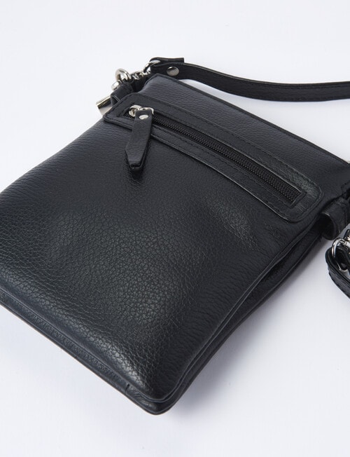Carte Leather Front Pocket Crossbody Bag, Black product photo View 05 L