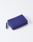 Carte Leather Small Zip Wallet, Cobalt product photo View 02 S