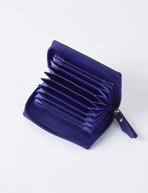 Carte Leather Small Zip Wallet, Cobalt product photo View 03 L