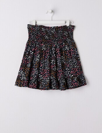 Switch Shirred Floral Skirt Black product photo