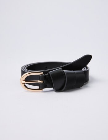 Whistle Loop Buckle With Wrap Belt, Black product photo