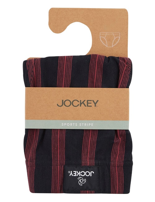 Jockey Sport Stripe Brief, Black & Red product photo View 03 L